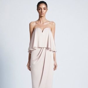 Shona Joy  Luxe 'U' Wire Frill Dress - Porcelain